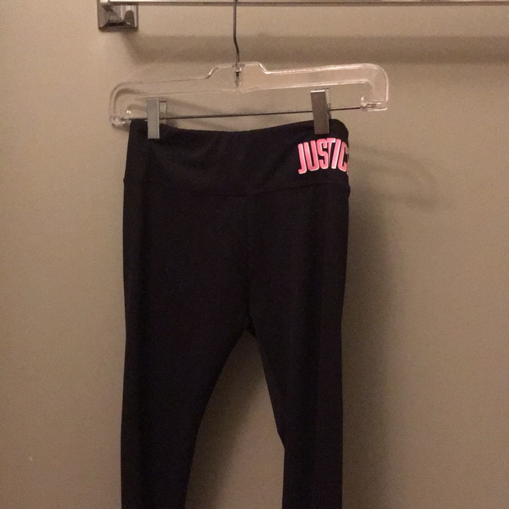 Justice black leggings WORN ONCE